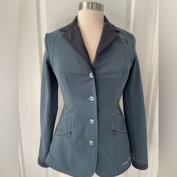 Women’s Animo Made In Italy Equestrian Jacket Swarovski Crystals  I-42 D-36 US 6 - Picture 1 of 16